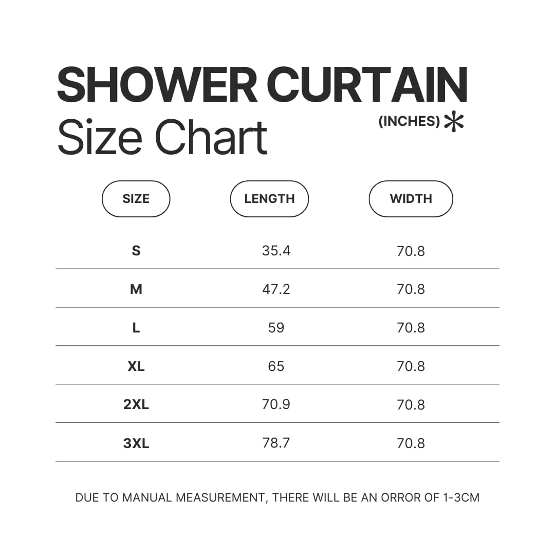 Shower Curtain Size Chart - Vegeta Merch